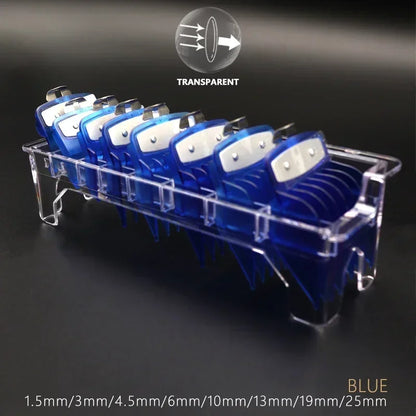8Pcs Universal Transparent Hair Clipper Guards For Wahl Madeshow Metal Clip Clippers Barber Accessories Trimmer Limit Combs