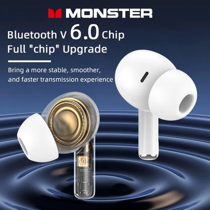 Monster MQT39 Wireless Bluetooth 6.0 Earphones TWS Hifi Stereo Headphones Noise Reduction Gaming Earbuds Sports Headset With Mic