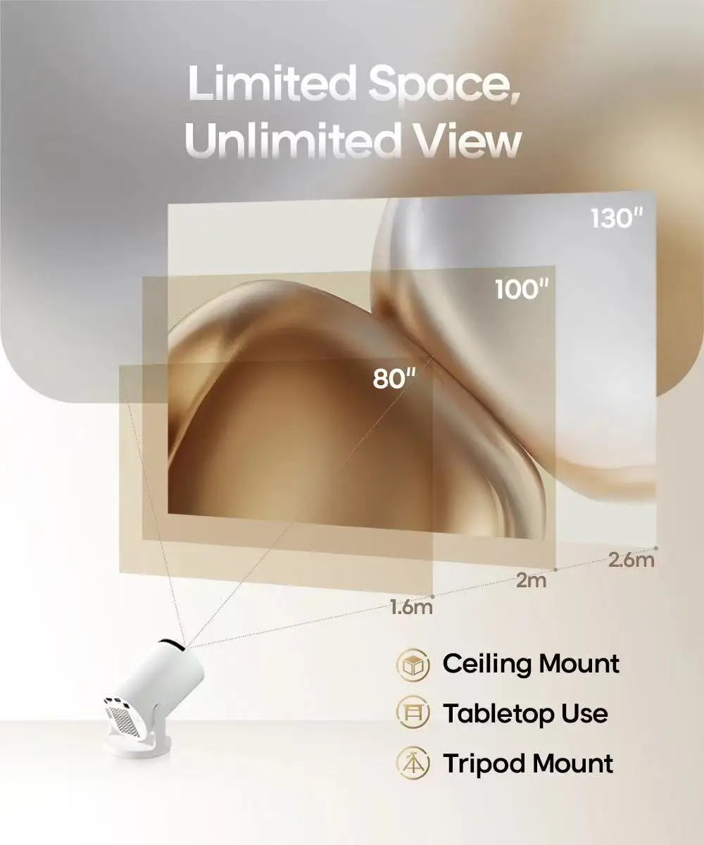 Projector 8K Wifi6 Projector 290ANSI Android 11 Dual WIFI Allwinner H713 BT5.0 1280*720P Home Cinema Outdoor portable HY300 Pro