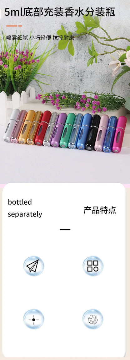 8/5ml Perfume Refill Bottle Portable Mini Refillable Spray Jar Scent Pump Empty Cosmetic Containers Atomizer for Travel Tool Hot