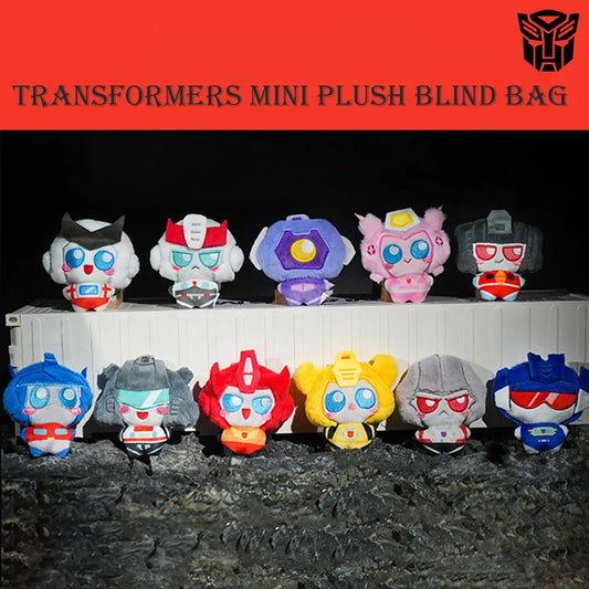 Cute Transforming Robot Plush Keychains - Optimus Shockwave Starscream Mini Stuffed Toys Trendy Bee Keyrings Fan Surprise Gifts