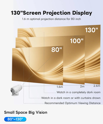 4K Decoding Dual Wi Fi 6 HY900 Projector Newly 290ANSI Allwinner BT5 0 Perfect for Home Cinema Outdoor Entertainment System