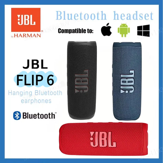Original JBL Flip 6 Wireless Bluetooth Speaker Portable IPX7 Waterproof Outdoor Stereo Bass Music Track with Independent Tweeter