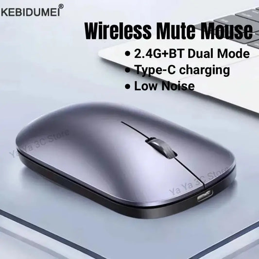 2.4Ghz Bluetooth Wireless Mouse Dual Mode Rechargeable Ergonomic Rechargeable Mice Gaming Mouse for PC/Laptop/Macbook
