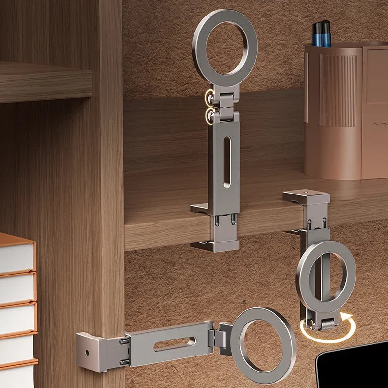 Travel Phone Holder Tripod Magnetic Phone Mount Portable Aluminum Alloy Clip for Hands-Free Viewing for iPhone Samsung