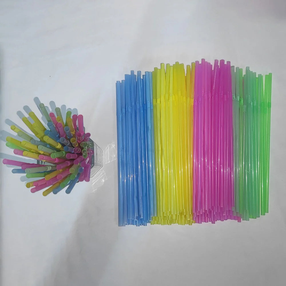 50-1000Pcs Multicolor Kunststof Straws for Wedding Party Cocktail Birthday Supplies Beverage Kitchen Bar Drinking Straws