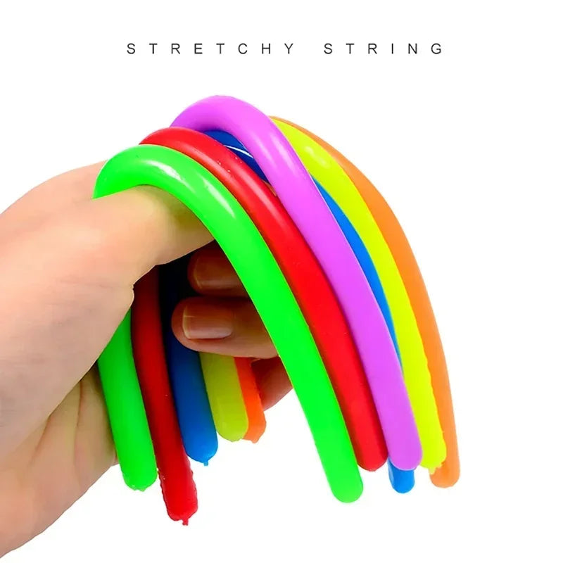 6Pcs Colorful Stretchy String Fidget Sensory Toys for Parents Kids Stress Anxiety Reliever in the Classroom Home or Office