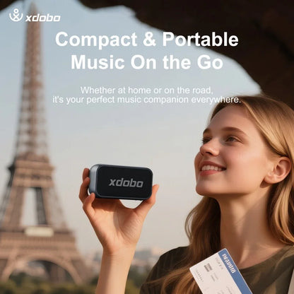 Outdoor portable XDOBO LUXE MiNi Bluetooth speaker with powerful sound effects supporting MP3 music playback/TF/TWS connectivity