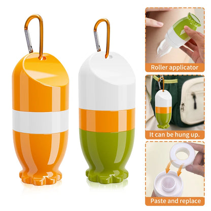 1pc portable portable sunscreen lotion applicator, roll-on sponge beauty tool bottle