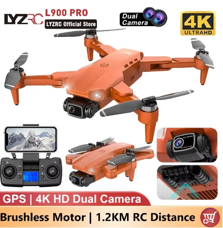 LYZRC L900 PRO GPS Drone 4K Professional HD Dual Camera 5G WIFI Brushless Motor FPV Quadcopter Foldable Aerial Photography Drone