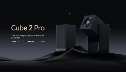 Wanbo Cube 2 Pro 4K Protable Native 1080P Projector 500ANSI Android TV 11.0 ToF Laser Radar Real Time Focus 3 Colors Available