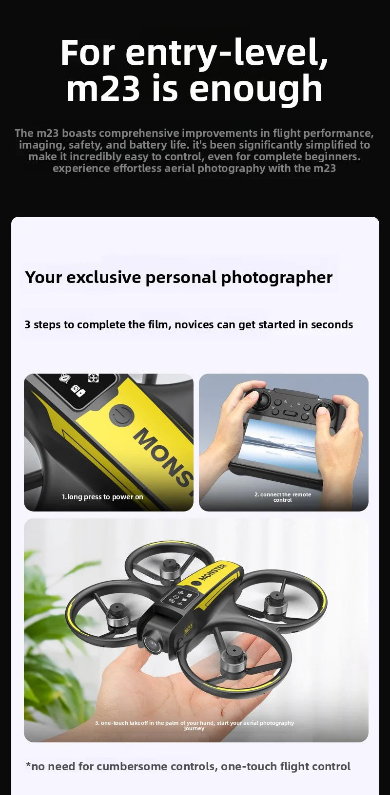 M23 Brushless FPV Drone with Screen, HD Aerial Photography, Mini Quadcopter Remote Control Aircraft