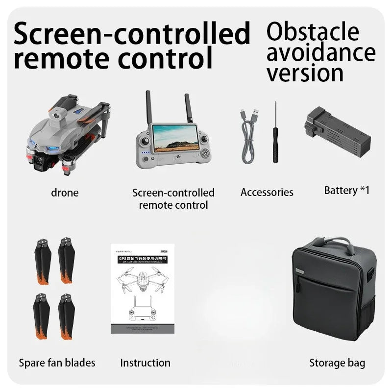 AE60 Can Airdrop Drone With 7.2 inch Screen 3-axis Gimbal Professional 4K HD Camera Laser Obstacle Avoidance Brushless Dron Toy