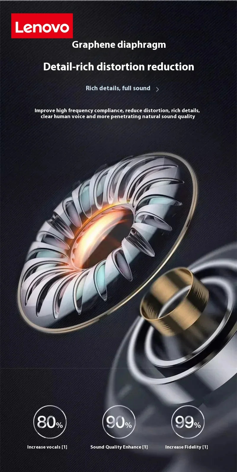 Lenovo Original HiFi Stereo Wireless Earbuds, Stylish Design, TWS Bluetooth Earbuds, Touch Control Sports Earbuds