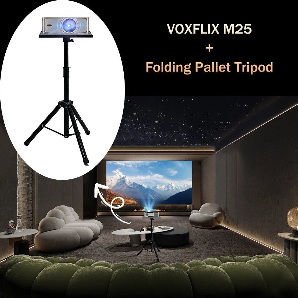 Voxflix M25 Home Cinema 1080P 4K 2800 ANSI Smart Home Projector Android TV 9.0 Game Mode Support voice search Movies Beamer