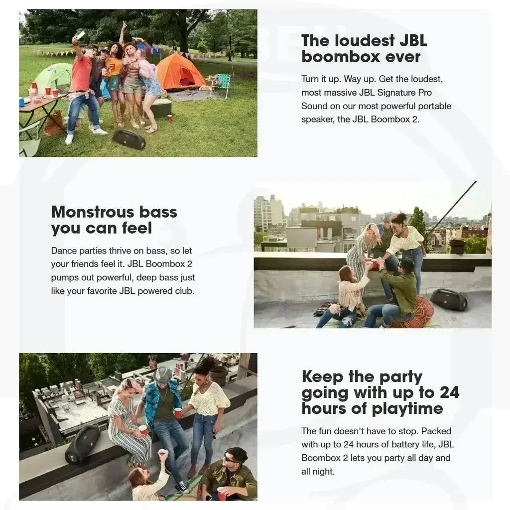 JBL Boombox 2 Bluetooth Wireless Speaker Outdoor High-power Outdoor Portable Speaker Connected To Dual Devices Simultaneously
