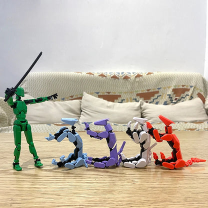 DIY Multi-Jointed Movable Shapeshift Robot Ornaments 3D Printed Mannequin Lucky Character Action Figures Toys for Kids Gift