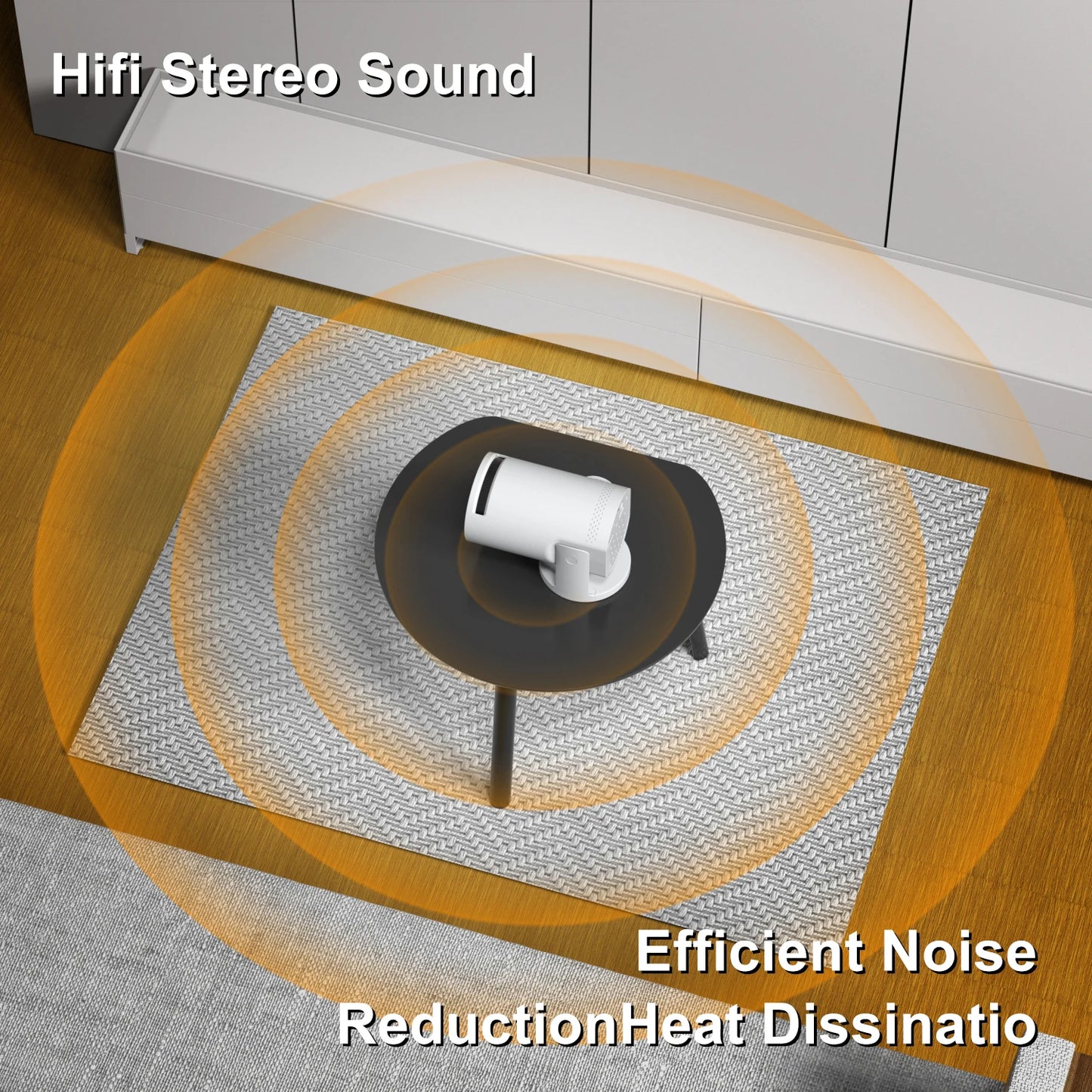 Salange Q5 Wireless Mini Projector WIFI 6 1080P Support Portable 180° Rotatable Video Projector Compatible for Android IOS