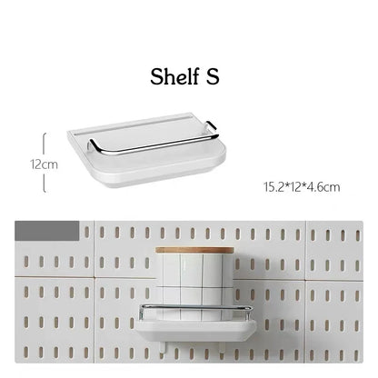 DIY Pegboard Accessories No Punching Kitchen Organization Shelf Storage Box Hooks Wall Organizer Crafts For Garage Room