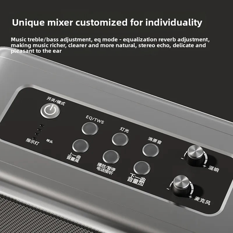 MW Audio Bluetooth Speaker LED Light Dual Mic Karaoke Outdoor Bass Booming Long Battery Life