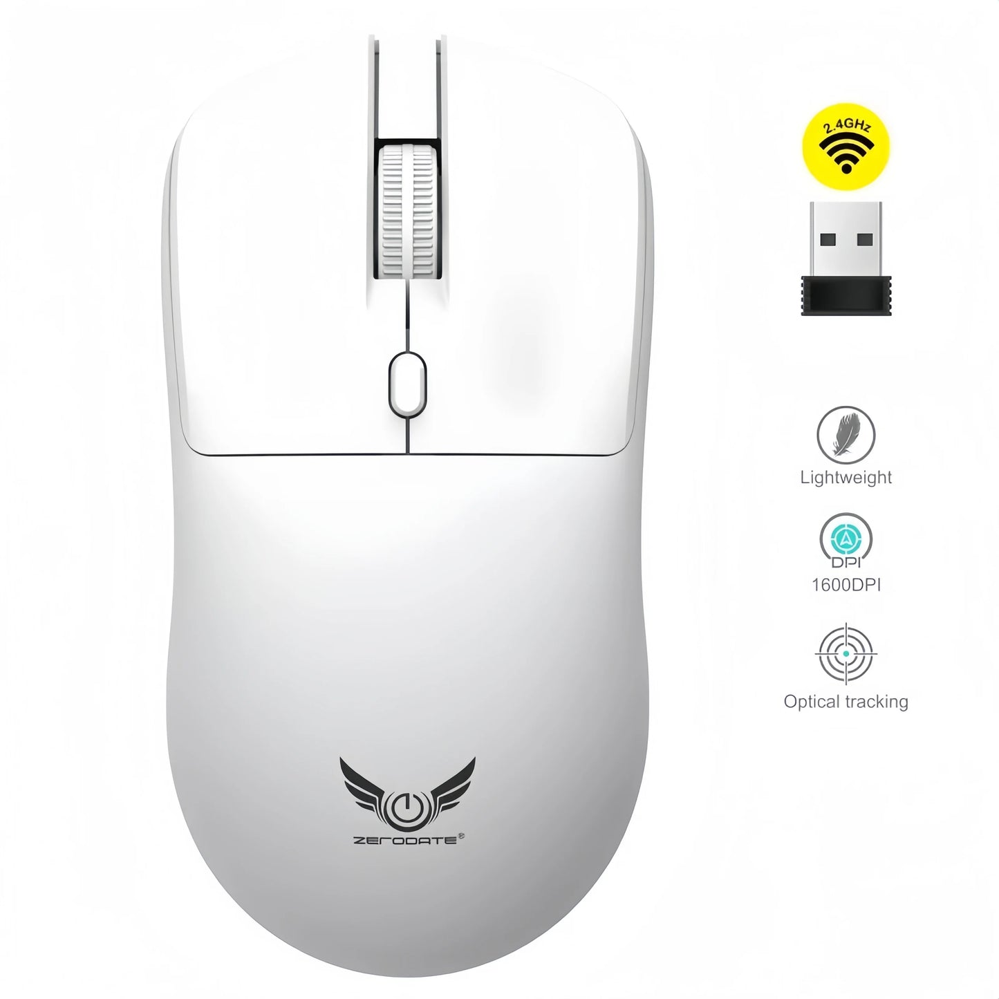 2.4G Wireless Mouse 3 Levels 1600 DPI Gaming Mouse Office Optical Mouse Ergonomic Mouse Mice for PC Computer Laptop Macbook