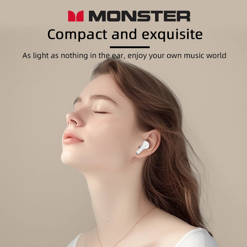 Monster MQT39 Gaming Earphone Ture Wireless Bluetooth 6.0 Headphones Low Latency Noise Reduction Earbuds Headset With Mic New