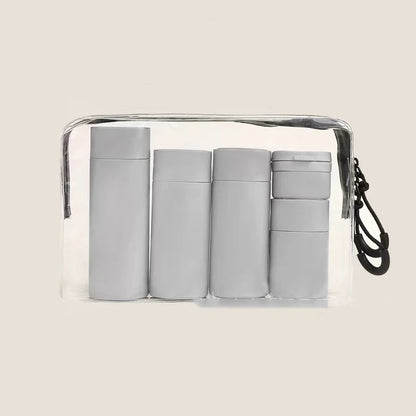 6pcs/Set Recyclable Travel Bottling Set Portable Color Lotion Cream Shampoo Empty Container TPU Wash Bag