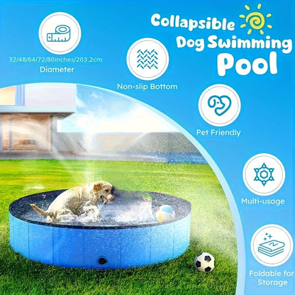 Portable Pet Pool with Foldable Dog Swimming Basin, Cat and Dog Bath Basin, Sturdy Edges, Suitable for All Dog Breeds