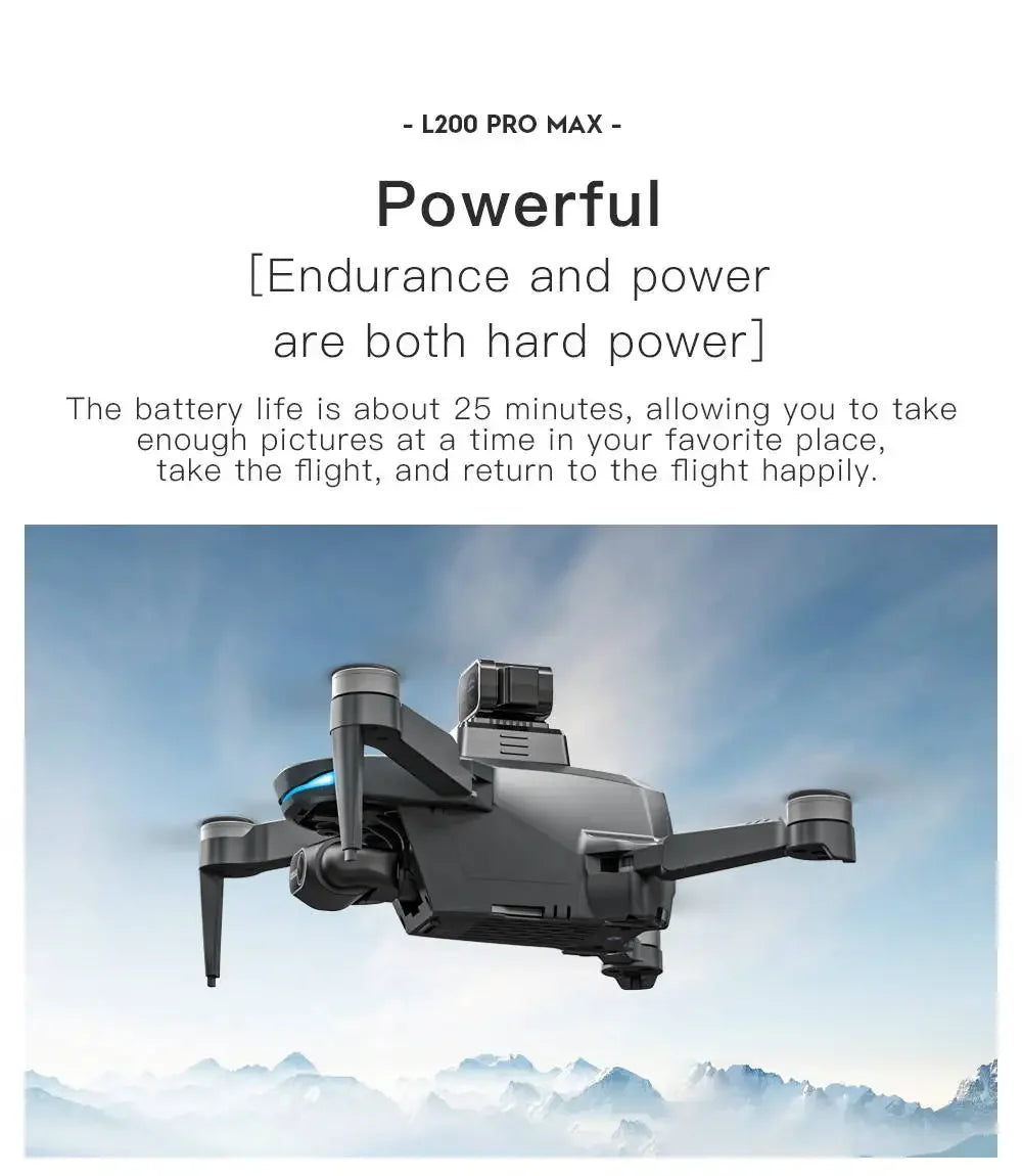 JHD L200 PRO MAX Drone GPS Brushless Motor 4K HD Profesional Quadcopter 2-Axis Gimbal 360° Obstacle Avoidance Drone L200PRO Max