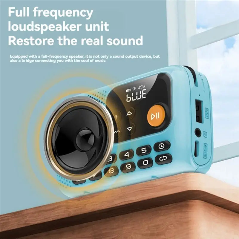 FULL-Portable FM Radio Wireless Bluetooth Speaker Recorder Withled Screen Support TF Card U Disk Forhome Outdoor B