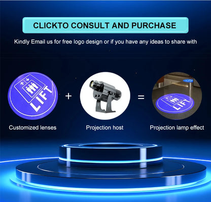 Custom LED Logo GOBO Projector Light  Indoor Outdoor Floor Projector Rotating Logo for Hotel Company Bar Store Business