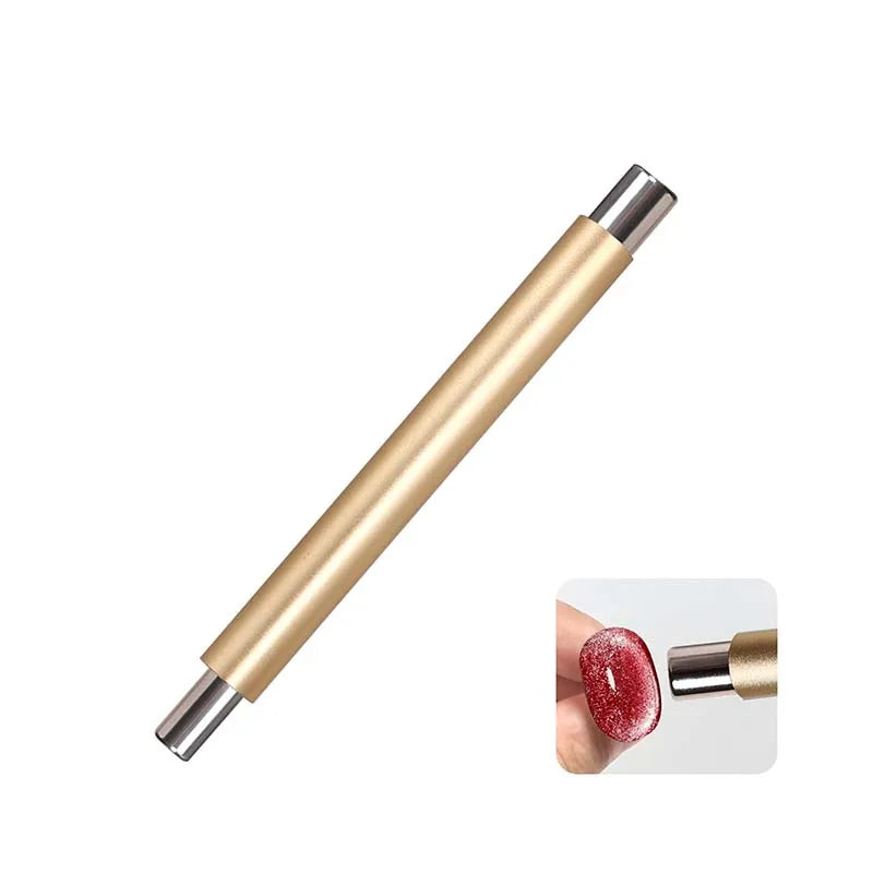 1PC Double Head Nail Cat Eye Magnet Pen Strong Magnetic Bar With Steel Ball For Cateye Gel Polish DIY Glass Bead Effect NailTool