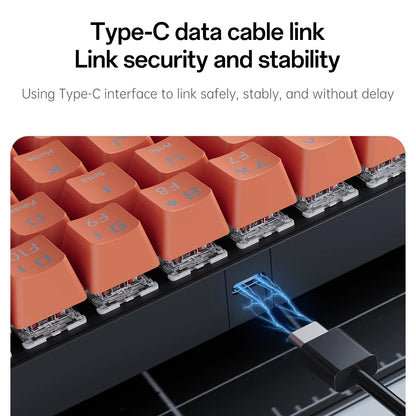 MUCAI MKA610 USB Mini Mechanical Gaming Wired Keyboard Red Switch 61 Key Gamer for Computer PC Laptop Detachable Cable