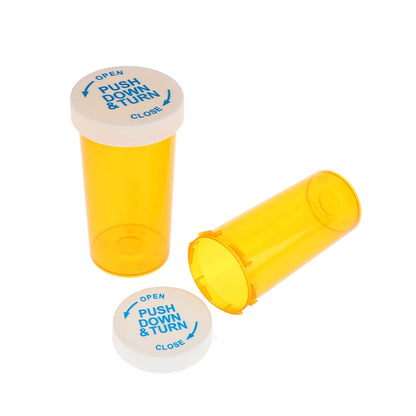 5Pcs Plastic Medicine Pill Bottles With Child Resistant Caps Medicine Containers Travel Pill Vials - 6/8/13/16/20/30/40/60 Dram