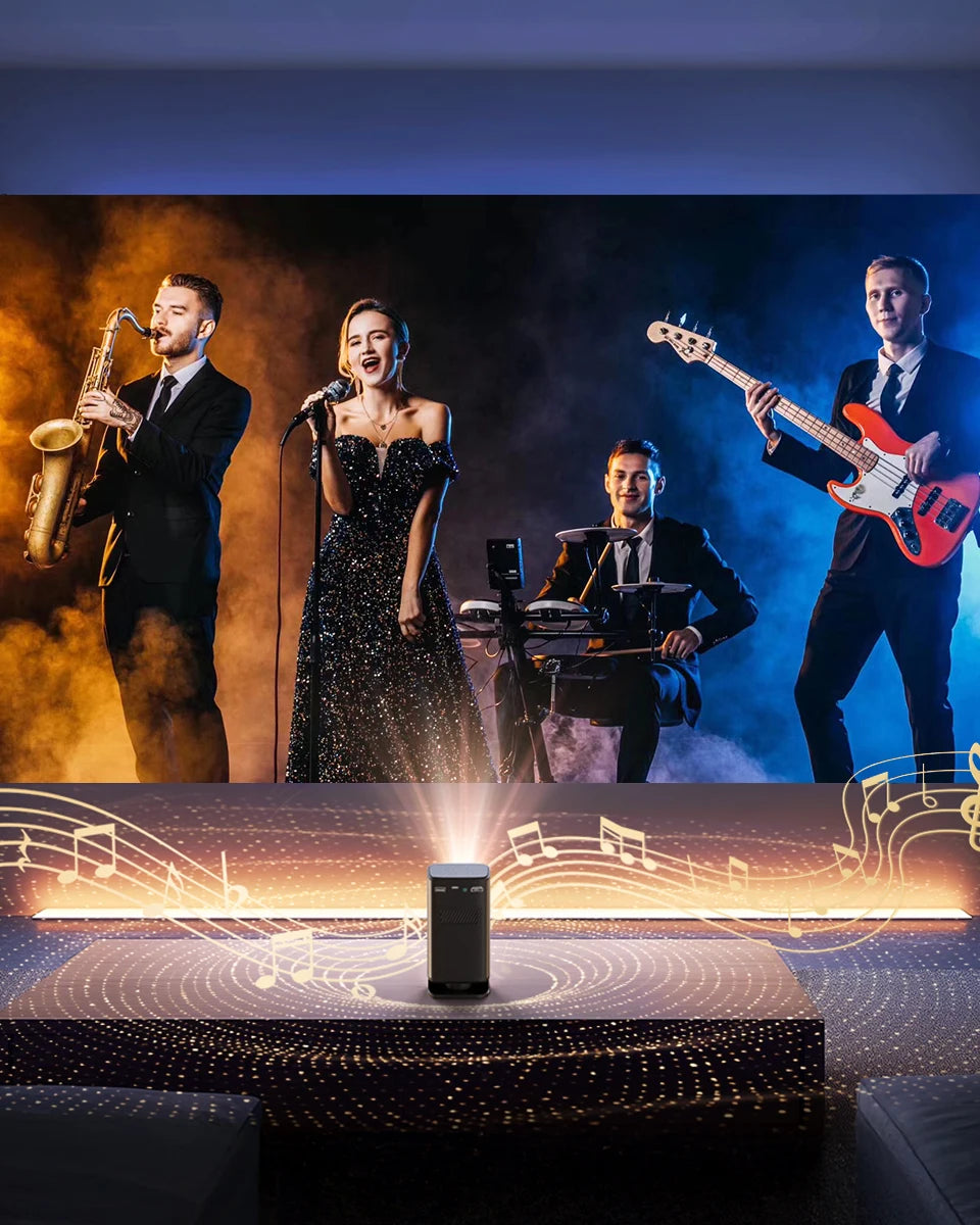 BYINTEK P70X Portable Mini Projector with Built-in Battery 4K Support 3D Wifi for Outdoor Movie Night Home Theater Projectors