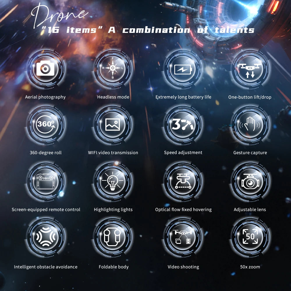 folding aerial drone GPS brushless optical flow remote control aircraft obstacle avoidance quadcopter