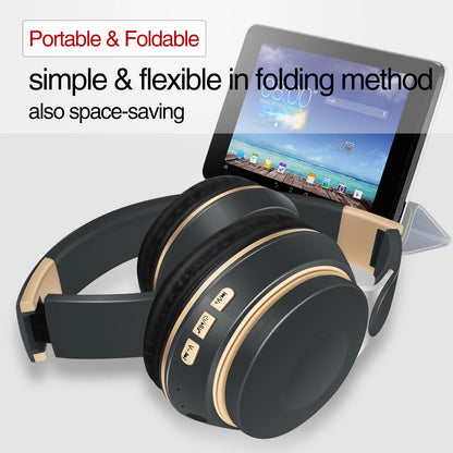 Popular Stereo Bluetooth Headset Wireless Headphone Audio Mp3 Earphone Support SD Card with Mic Student New Year Birthday Gift