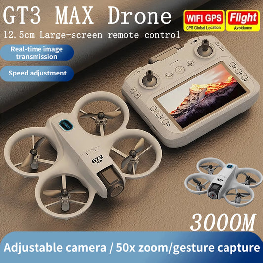 New GT3 MAX Drone 5G 8K GPS Professional HD Aerial Photography Dynamic Lighting Remote Control Aircraft Optical Flow Quadcopter