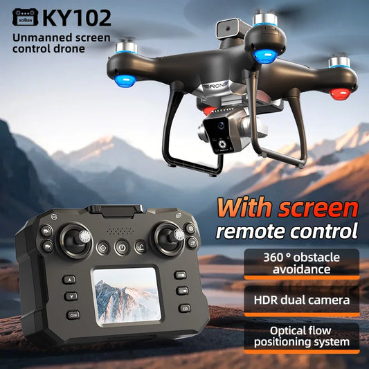 KY102 MAX Drone HD Dual Camera Screen Controlled Brushless Obstacle Avoidance Professional RC Quadcopter Dron Toy 10000M