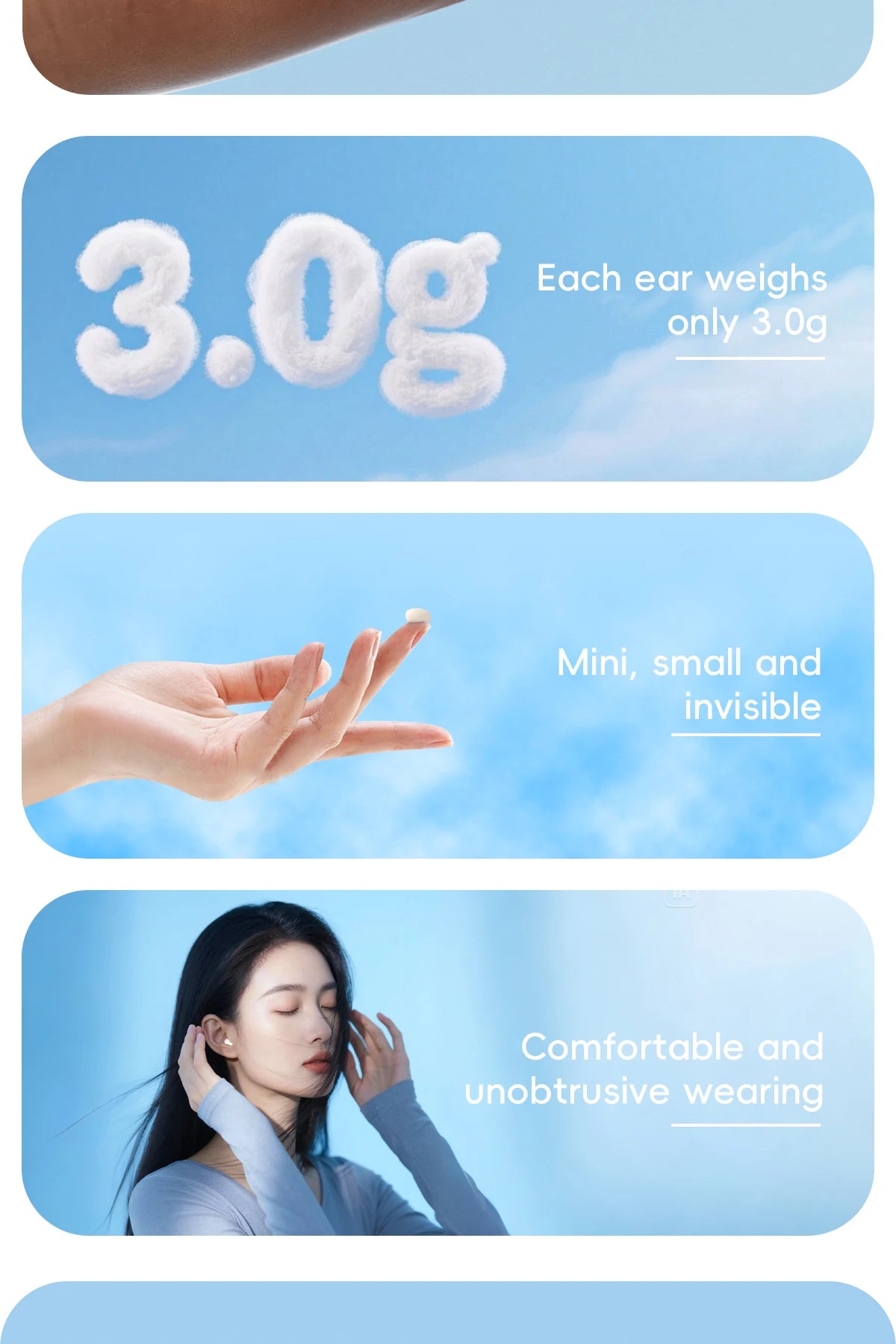 Mini Wireless Bluetooth Headset In Ear Sleep Earbuds Work Invisible Noise Reduction Headphones HD HIFI Sleeping Earphones