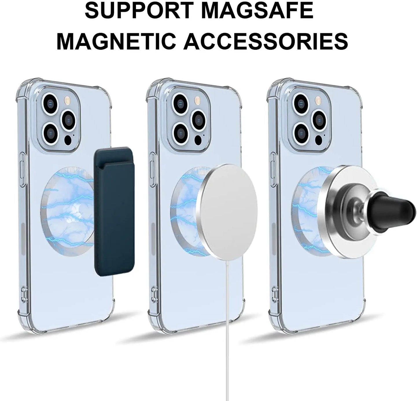 Universal Magnetic Metal Plate Sticker Rings For Magsafe Wireless Charger Magnet Car Mobile Phone Holder Iron Sheet For iPhone