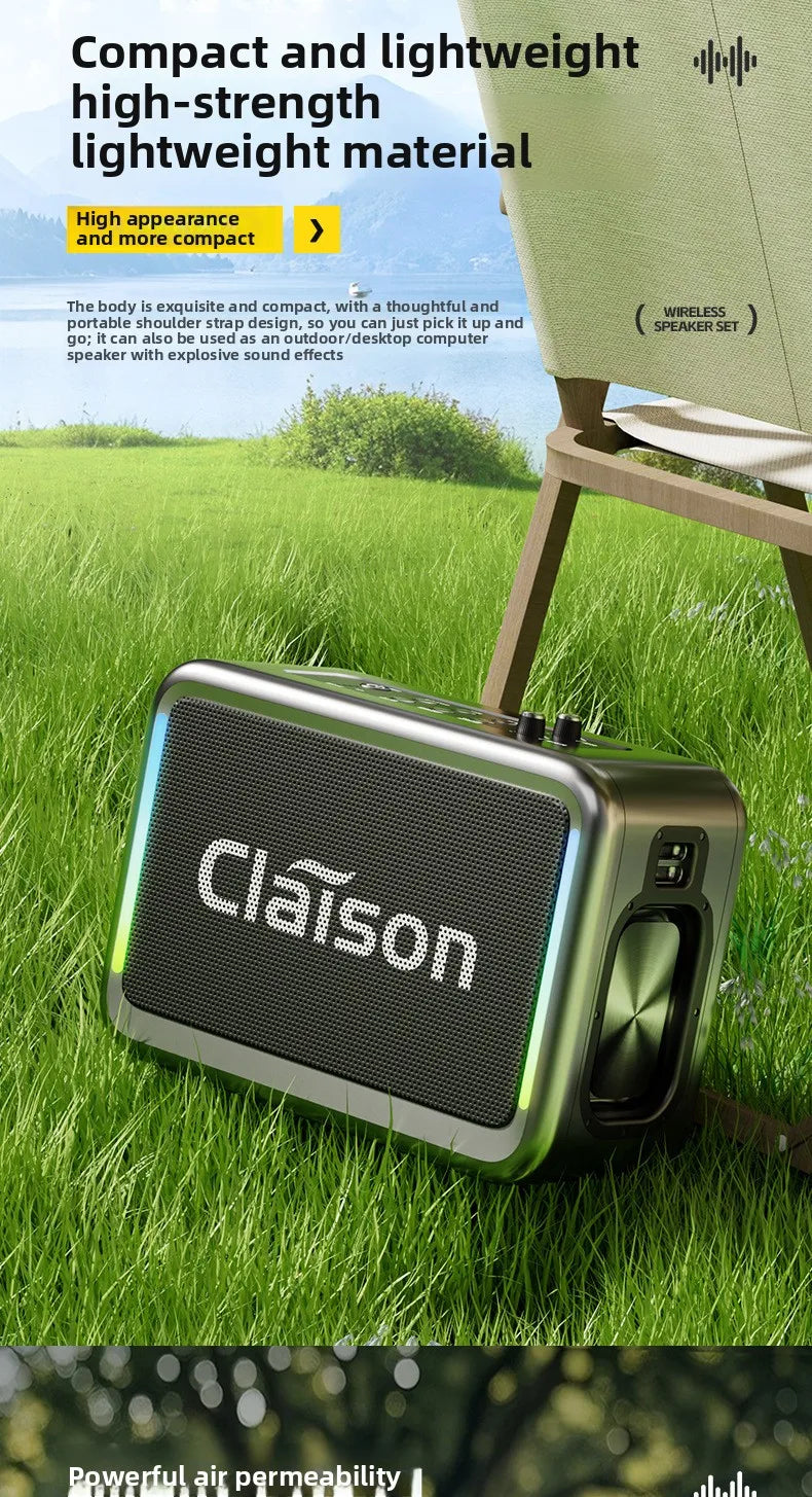 MW Audio Bluetooth Speaker LED Light Dual Mic Karaoke Outdoor Bass Booming Long Battery Life