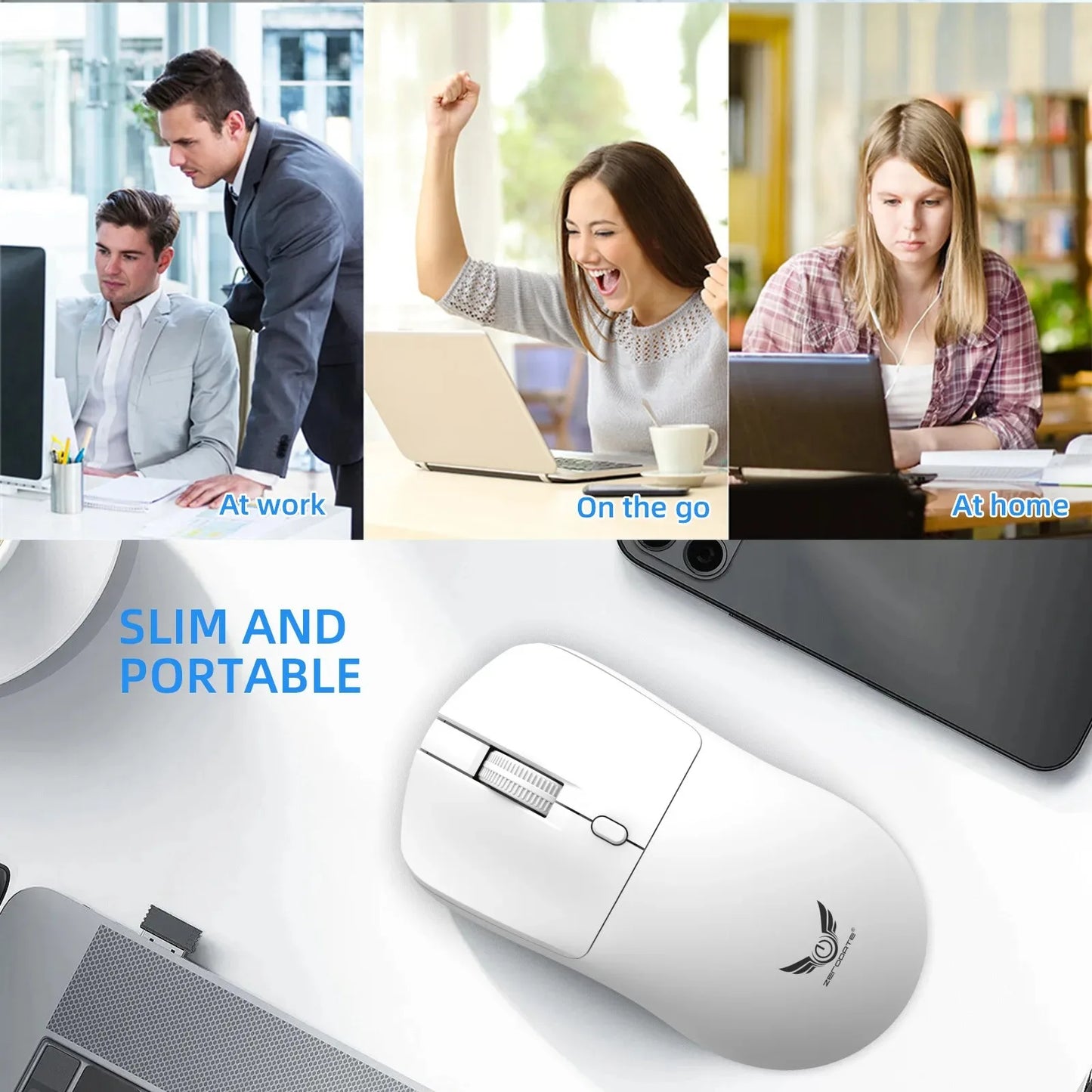 2.4G Wireless Mouse 3 Levels 1600 DPI Gaming Mouse Office Optical Mouse Ergonomic Mouse Mice for PC Computer Laptop Macbook