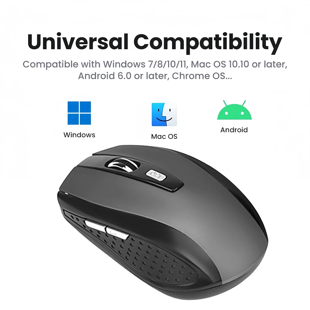 KEBIDUMEI 2.4G Wireless Mouse 1200DPI Gaming Mouse 6 Button Ergonomic Silent Mouse Optical Office Mice for PC Laptop MacBook