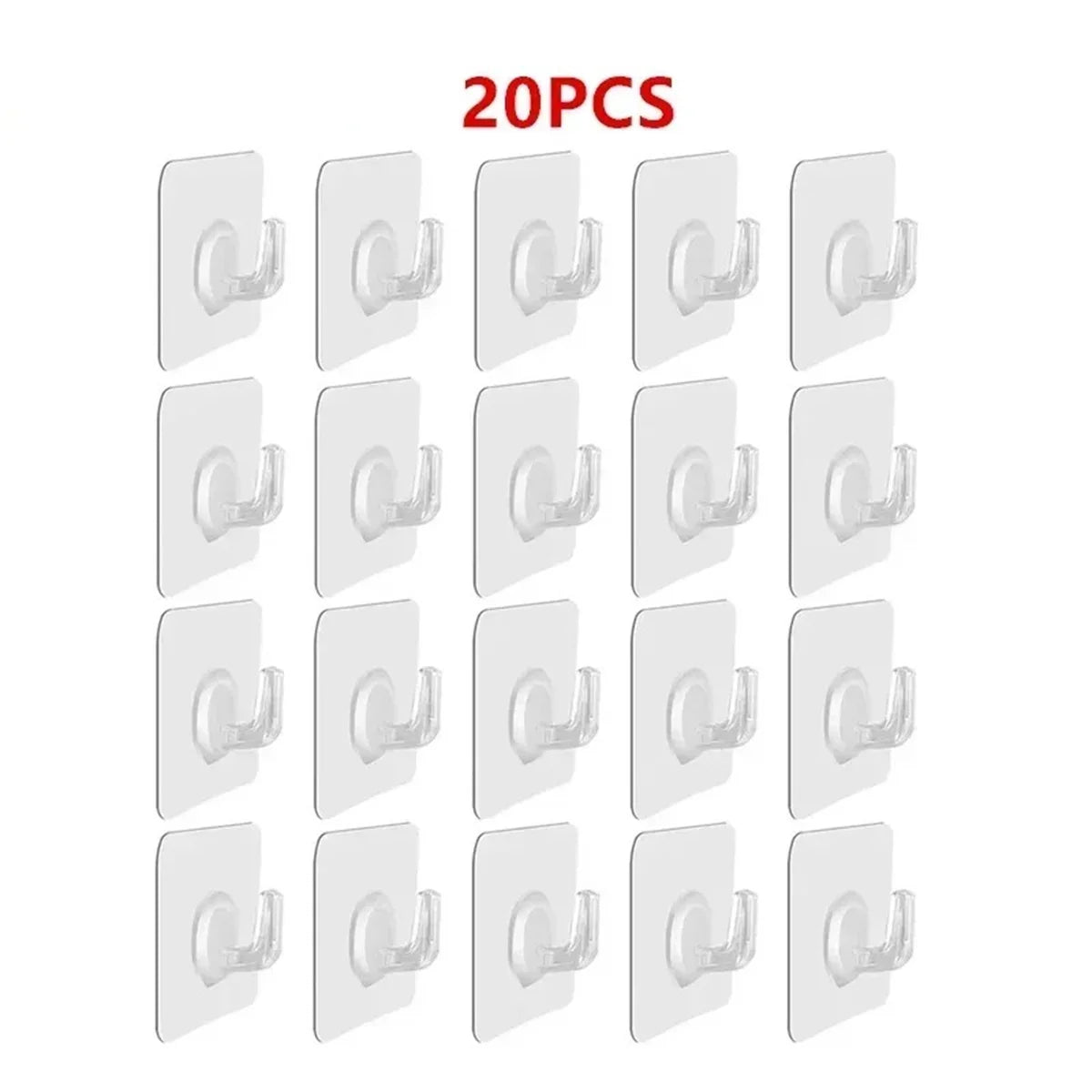 5/100Pcs Self-adhesive Hook Transparent Door Wall Hook Child Heavy Load Rack Kitchen Bathroom Towel Key Rack Sticky Hook