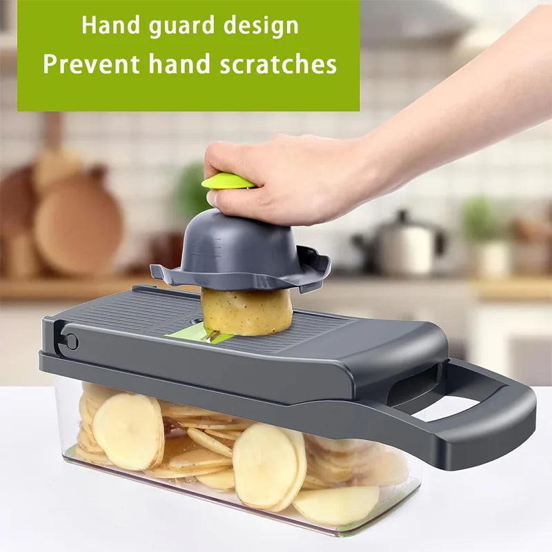 Household Multi-function Chopper Slicing Shredding And Dicing Fast Chopper 14/16-Piece Set Chopper Is Suitable For The Kitchen