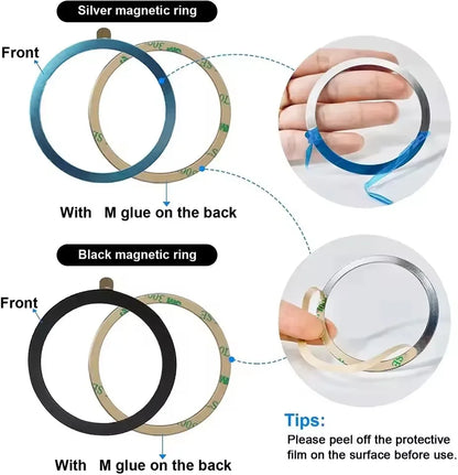 Ring For Magsafe Magnetic Wireless Charger For iphone 15 14 Pro Max 13 12 Mini Universal Metal Sticker Magnet Car Holder Plate