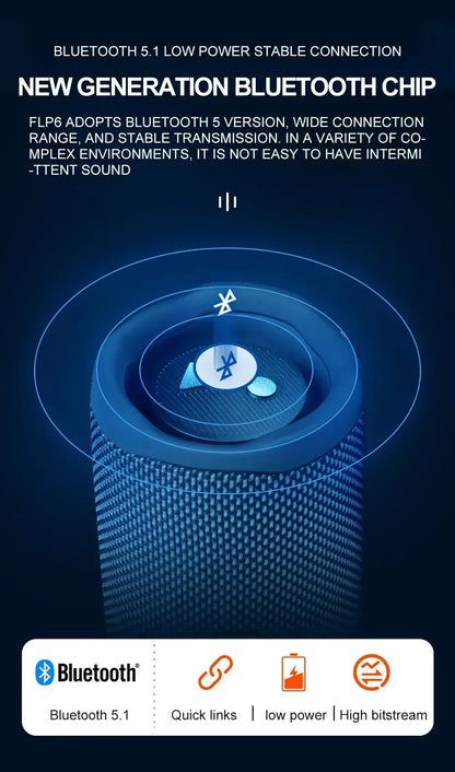 Original JBL Flip 6 Wireless Bluetooth Speaker Portable IPX7 Waterproof Outdoor Stereo Bass Music Track with Independent Tweeter