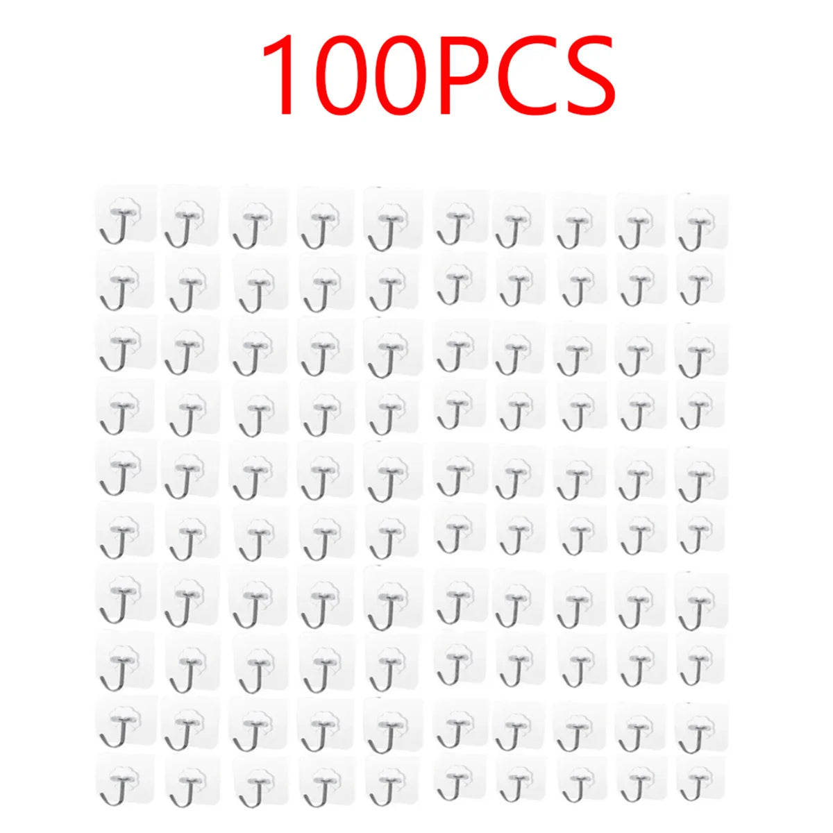 5/100Pcs Self-adhesive Hook Transparent Door Wall Hook Child Heavy Load Rack Kitchen Bathroom Towel Key Rack Sticky Hook