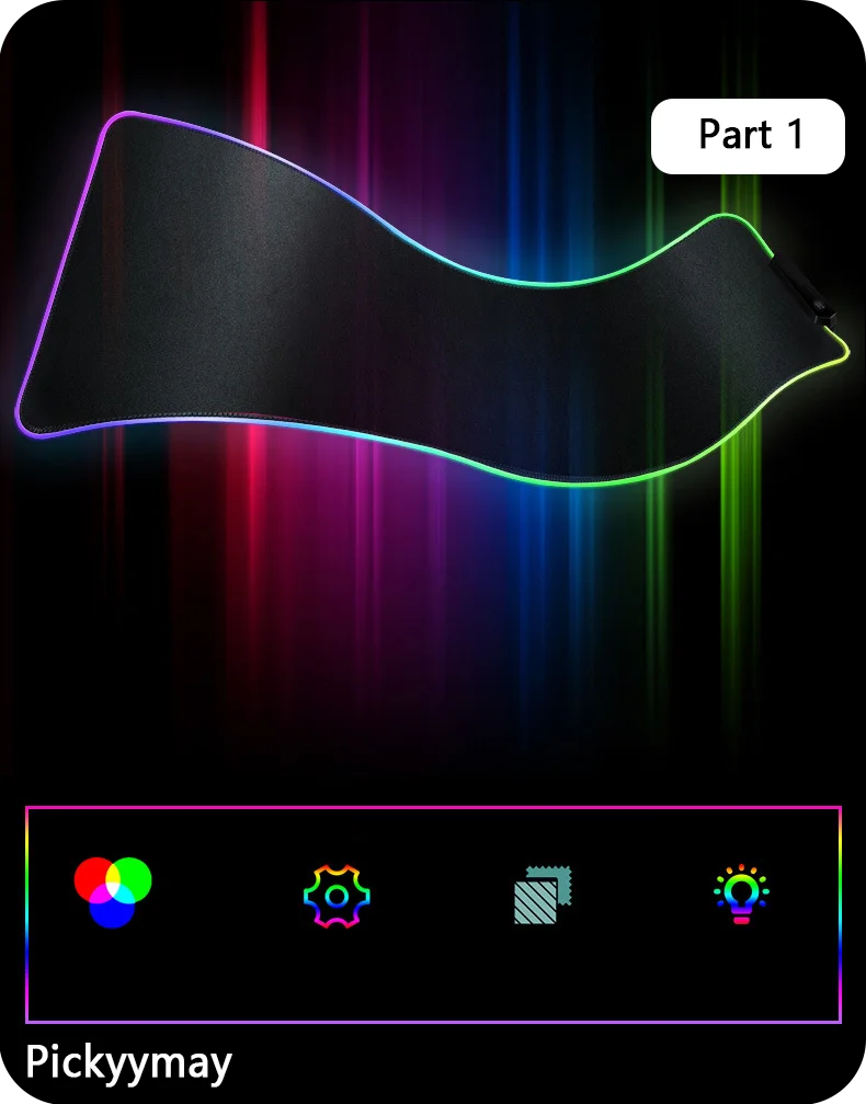 Space Large RGB Mouse Pad Gaming Mousepad LED Mouse Mat Gamer Mousemats Table Pads PC Desk Mat RGB Keyboard Mat XXL 90x40cm